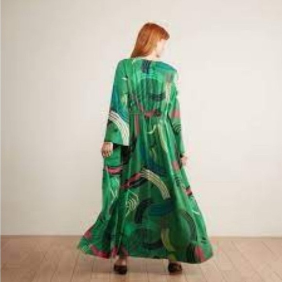 NWT ANTHROPOLOGIE THE ODELLS KIMONO MAXI DRESS Size Medium - Picture 2 of 9